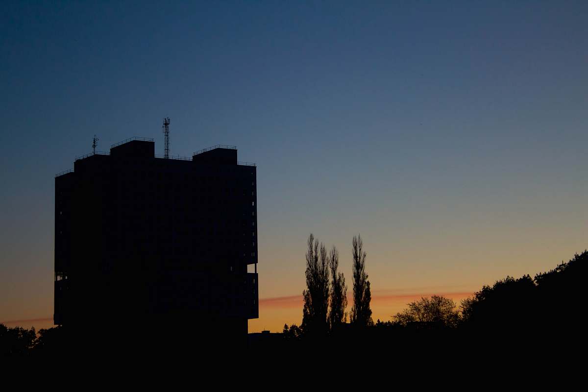 outdoors building and plants sky