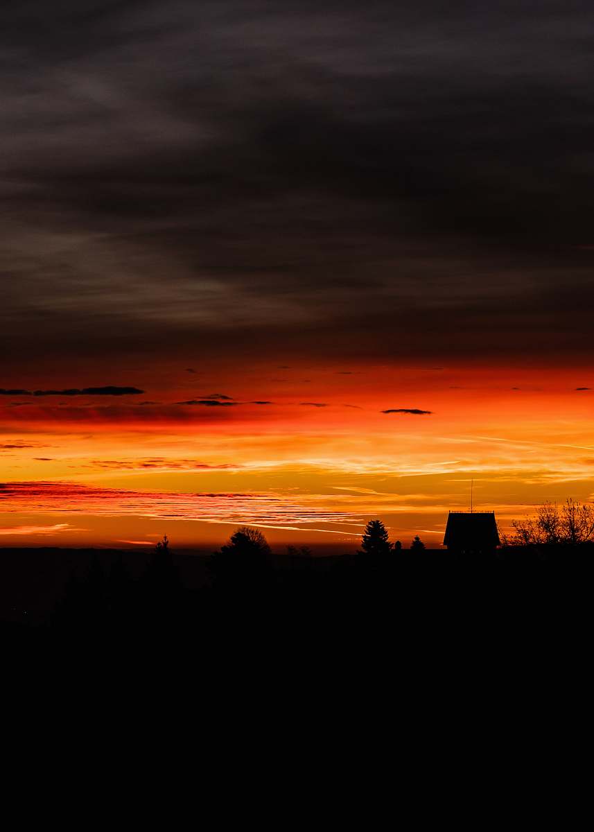 outdoors photo of red clouds sky