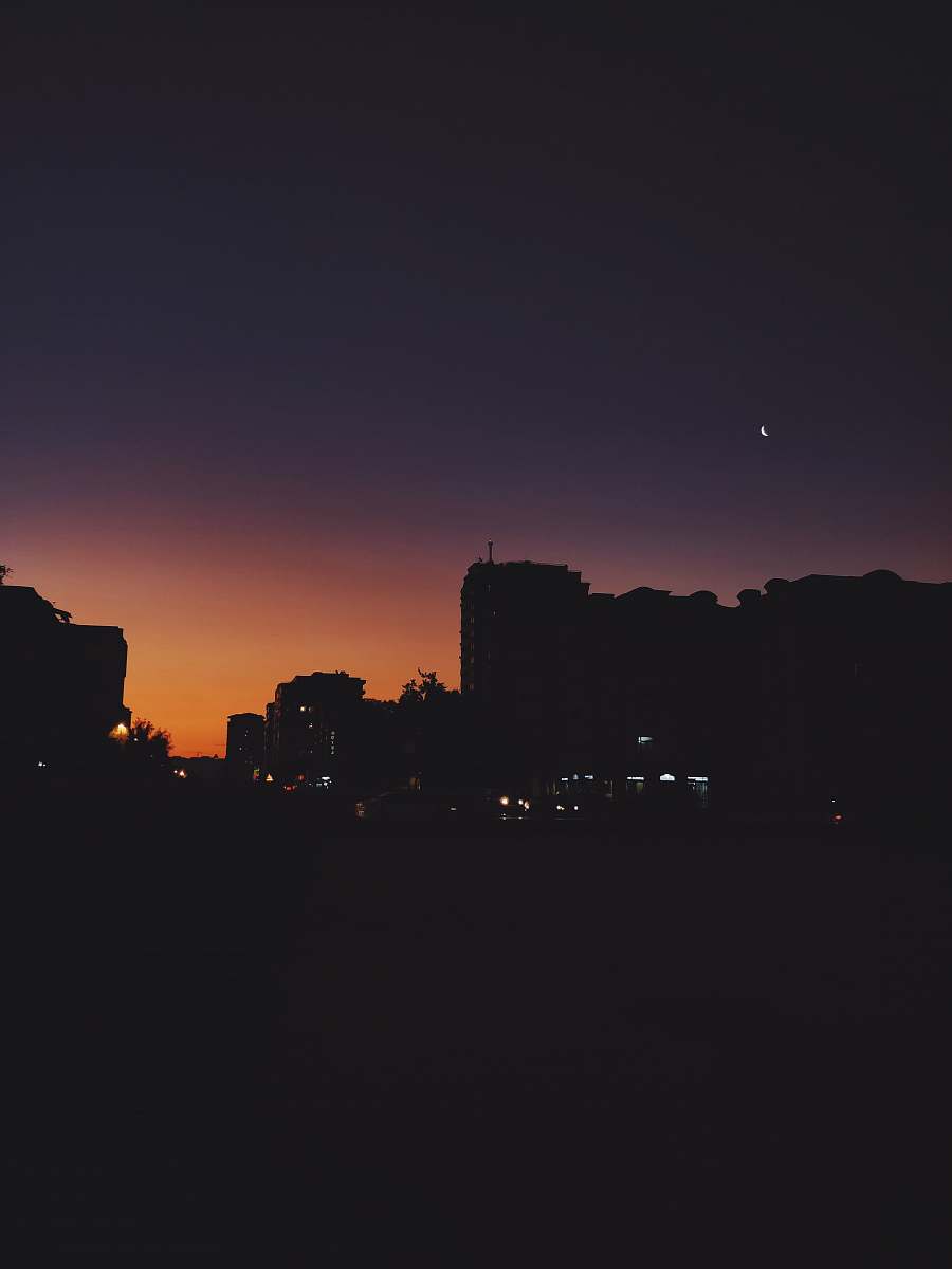 silhouette silhouette of high rise buildings outdoors