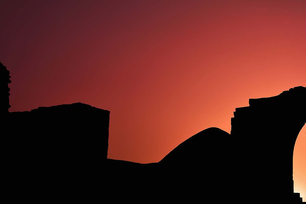 outdoors silhouette photo of mountain digital wallpaper silhouette