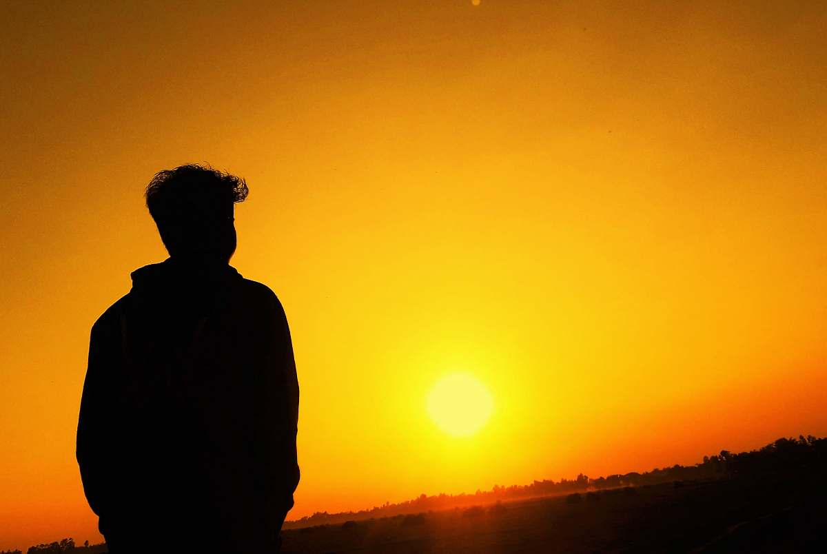 human silhouette of person sunlight