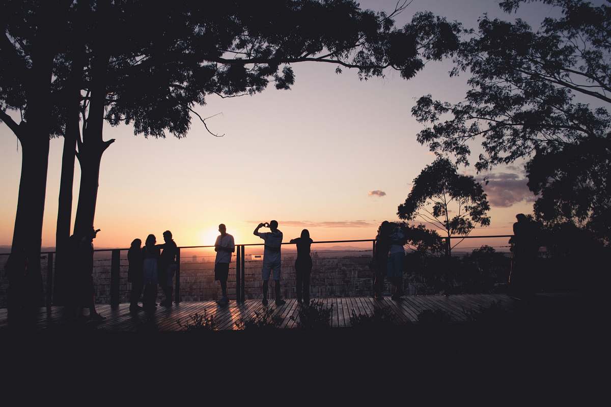 sunset silhouette photography of people human