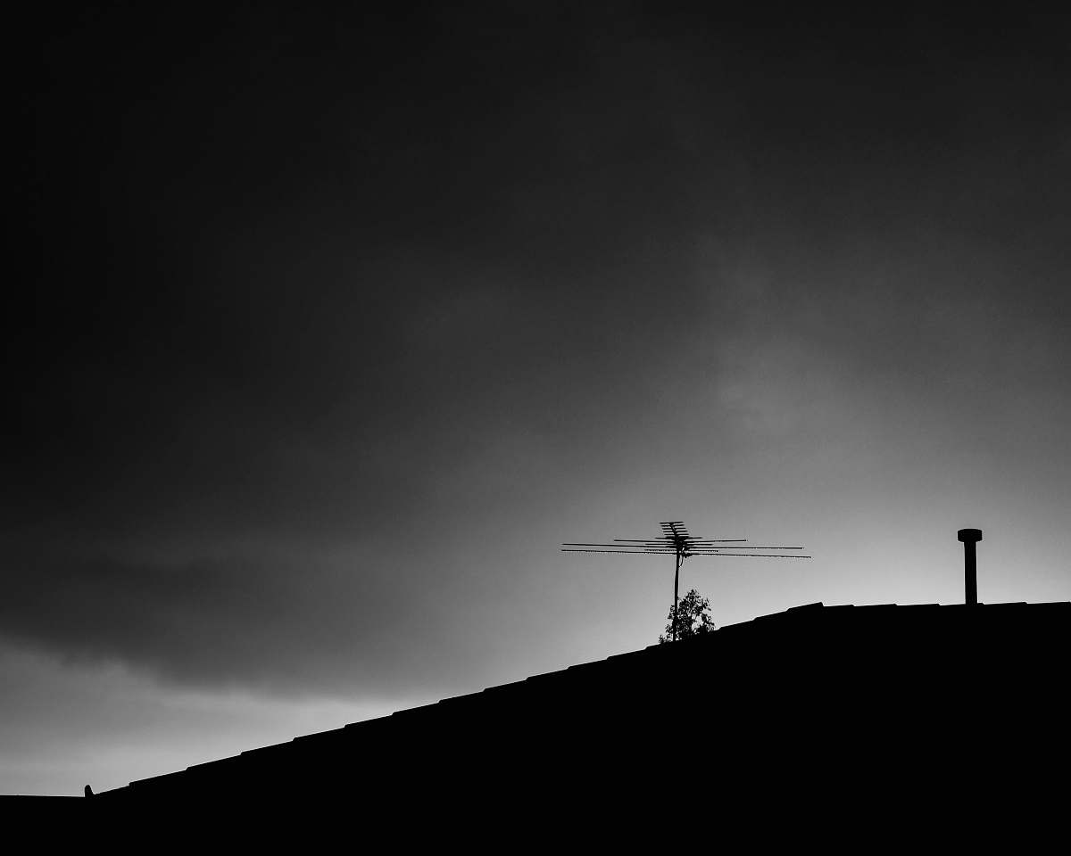 black-and-white grayscale photography of antenna grey