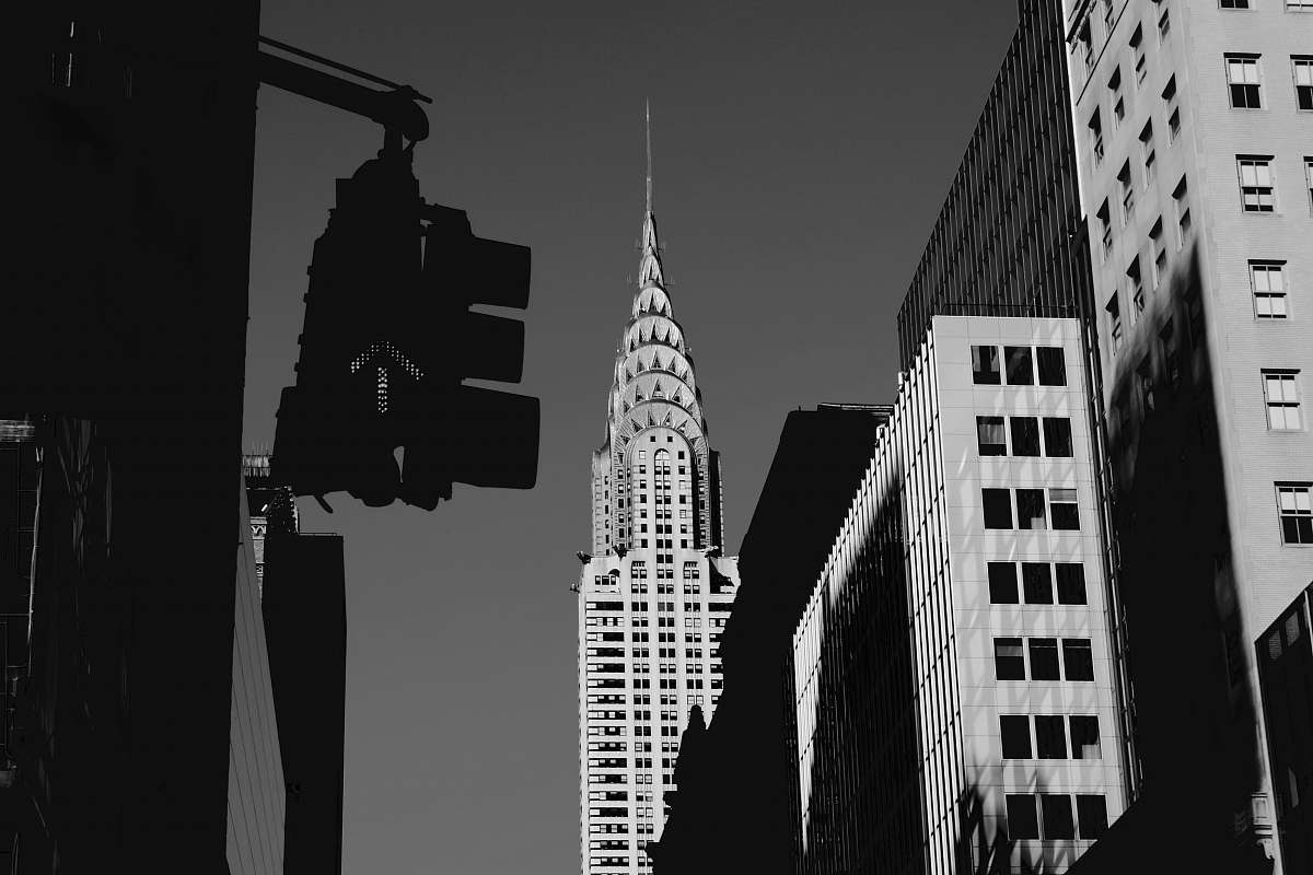 black-and-white grayscale photography of high-rise buildings new york