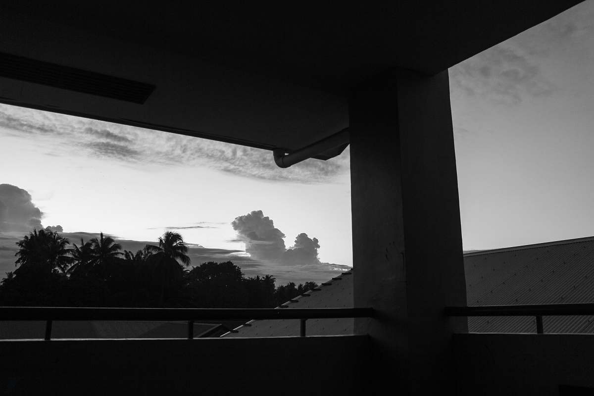 black-and-white grayscale photography of sky davao