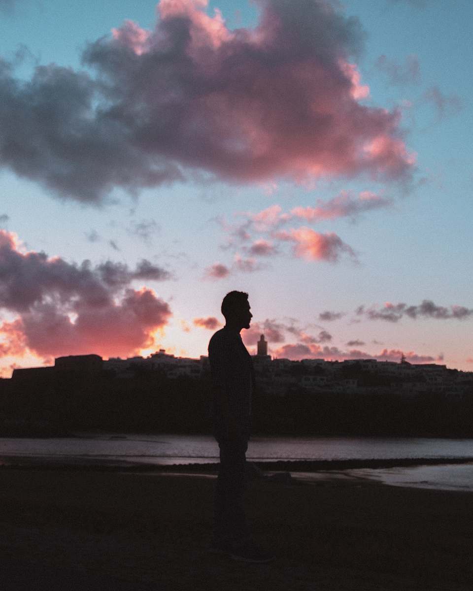 nature man standing near mountain outdoors