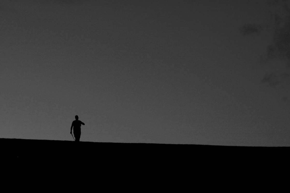 human man's silhouette black-and-white