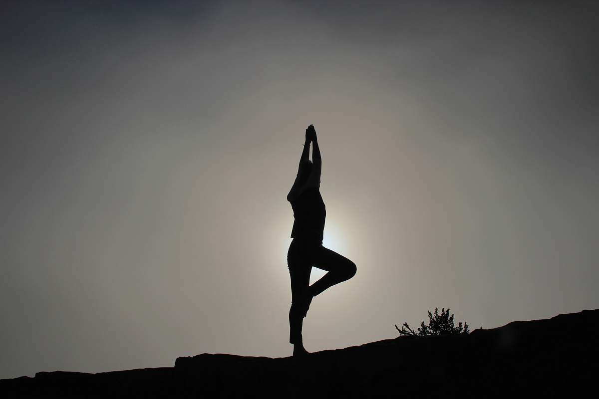 yoga person doing yoga exercises fitness