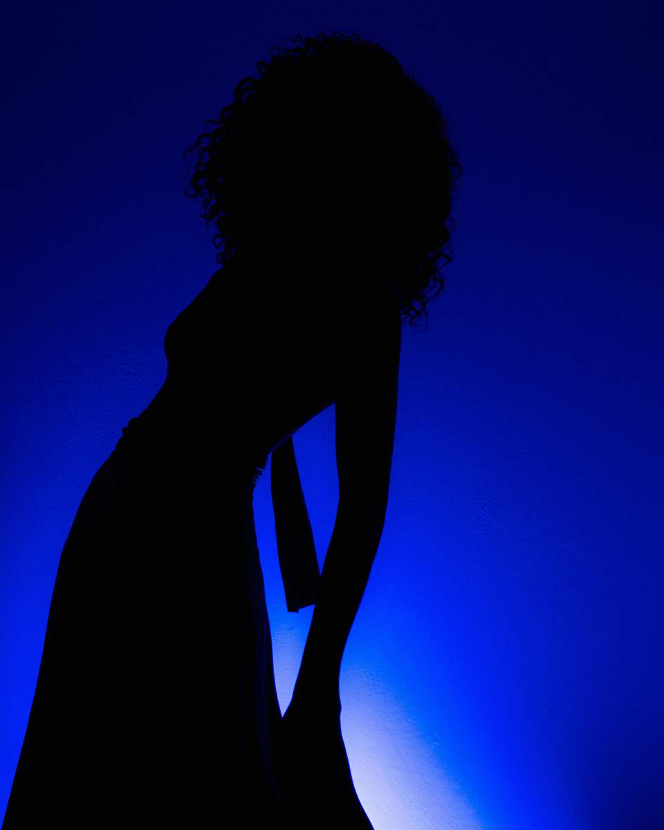 human shadow of woman back