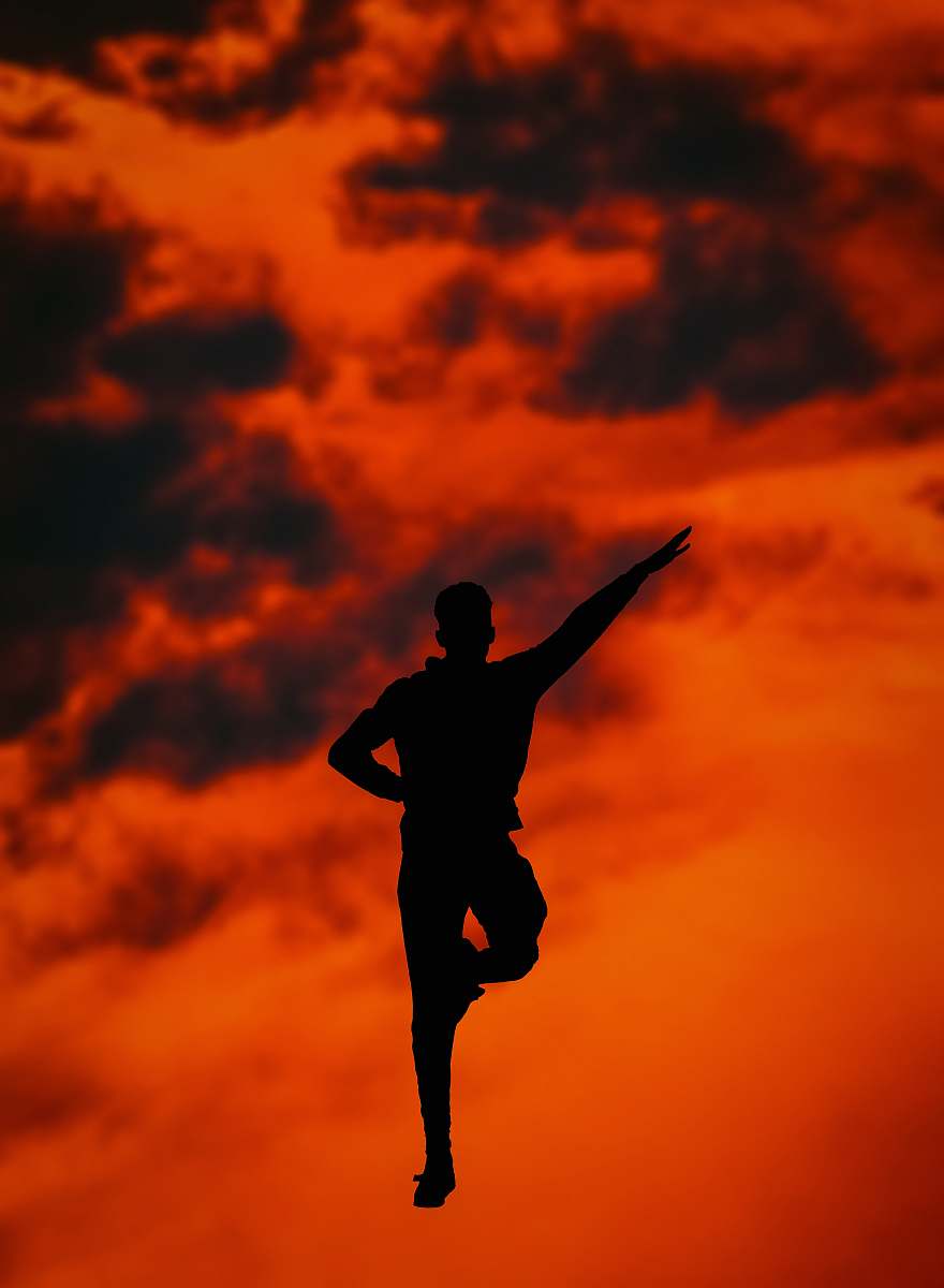 sky silhouette of a man sunset