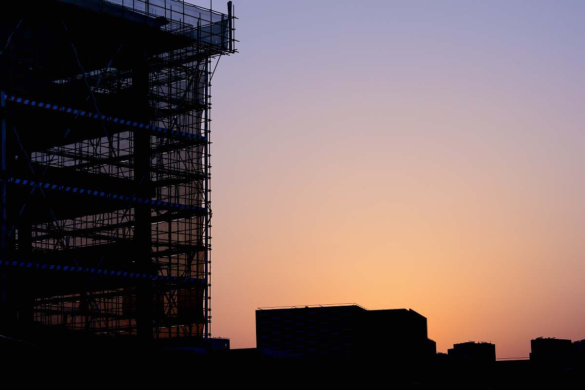 building silhouette of building construction