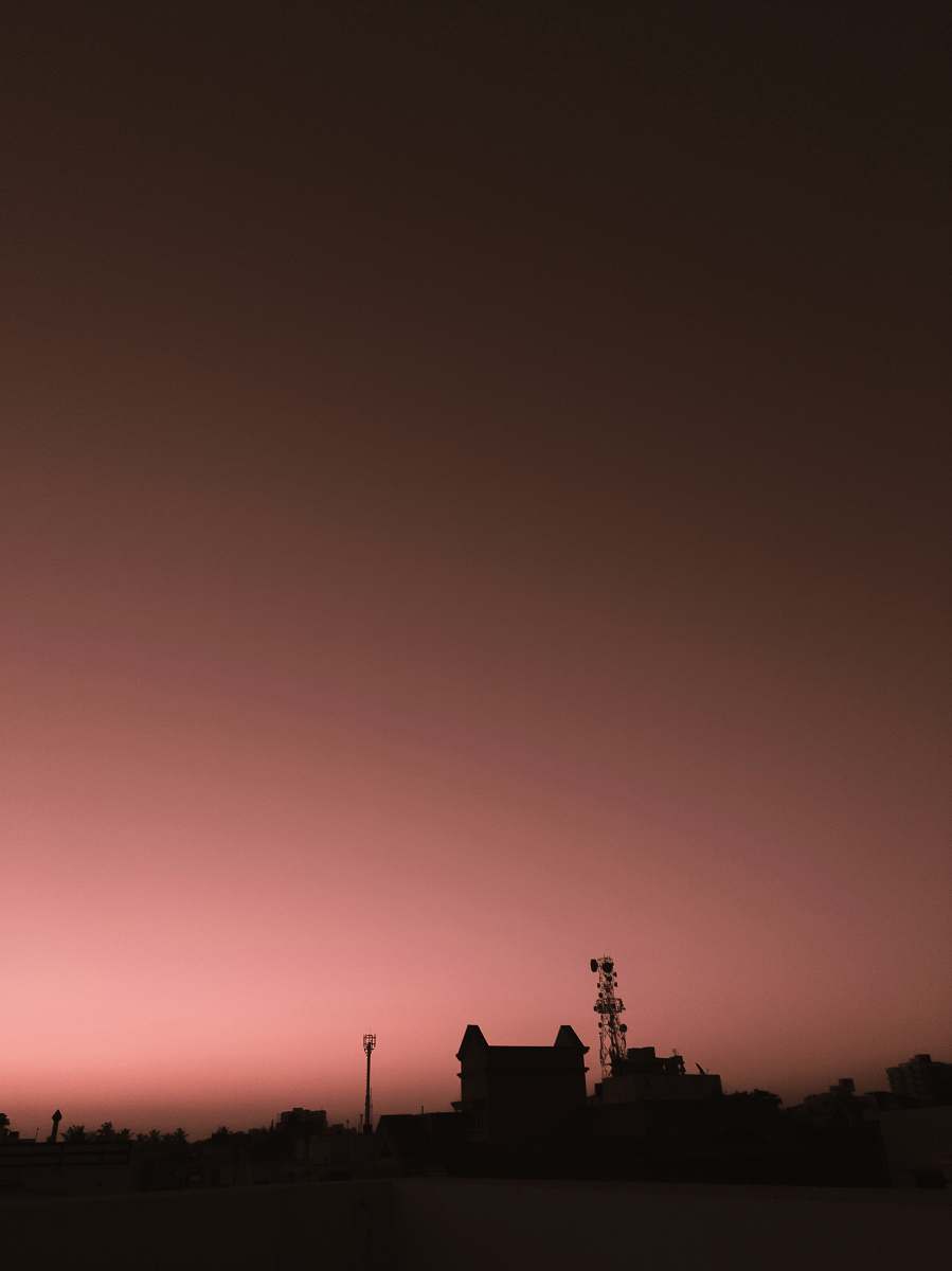 nature silhouette of building during night time outdoors