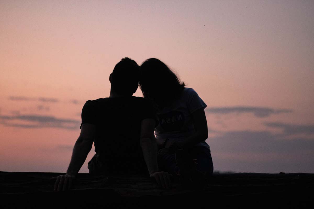 person silhouette of couple human