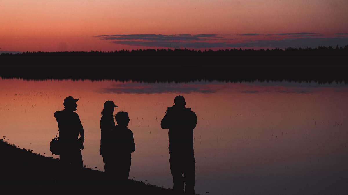 person silhouette of four person human