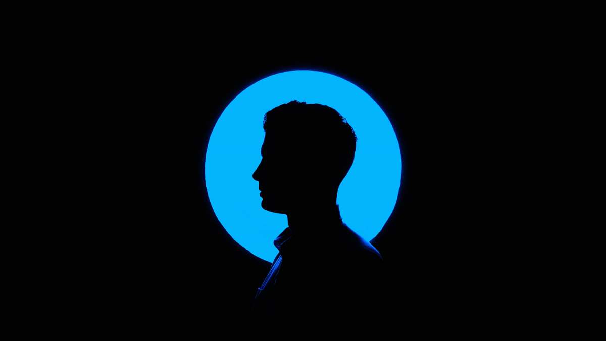 blue silhouette of man illustration people