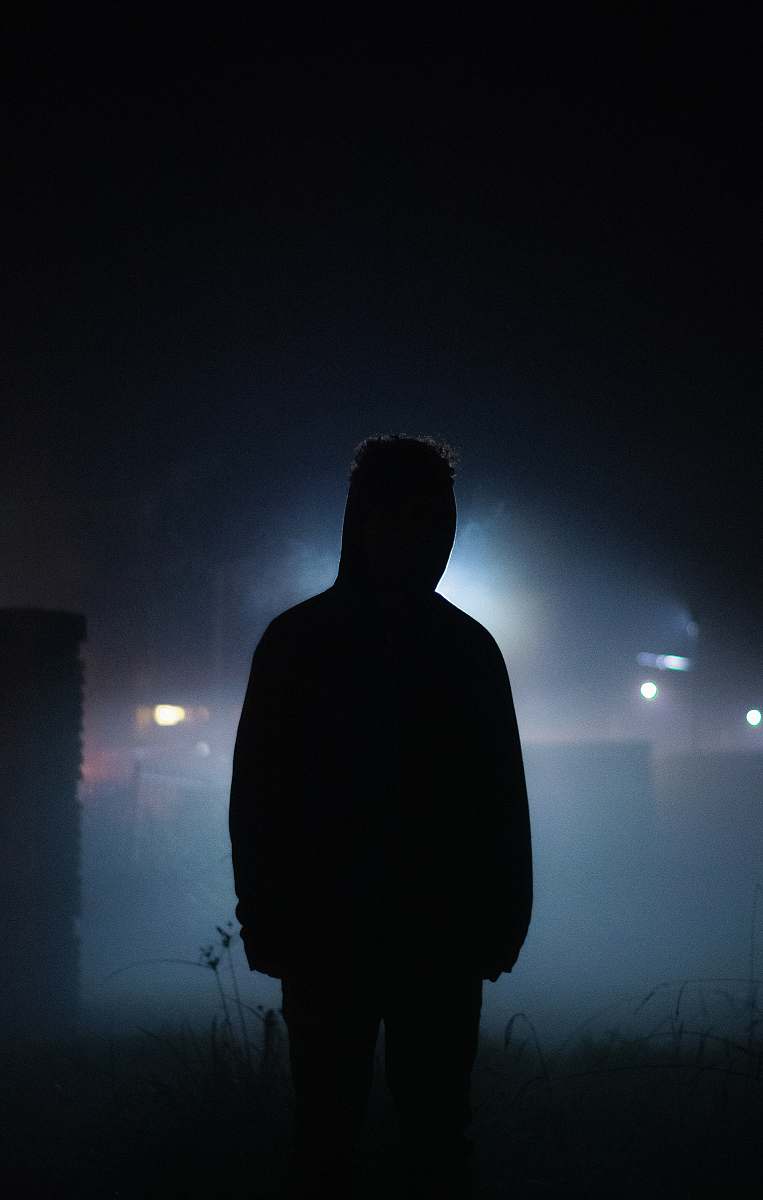 nature silhouette of man fog