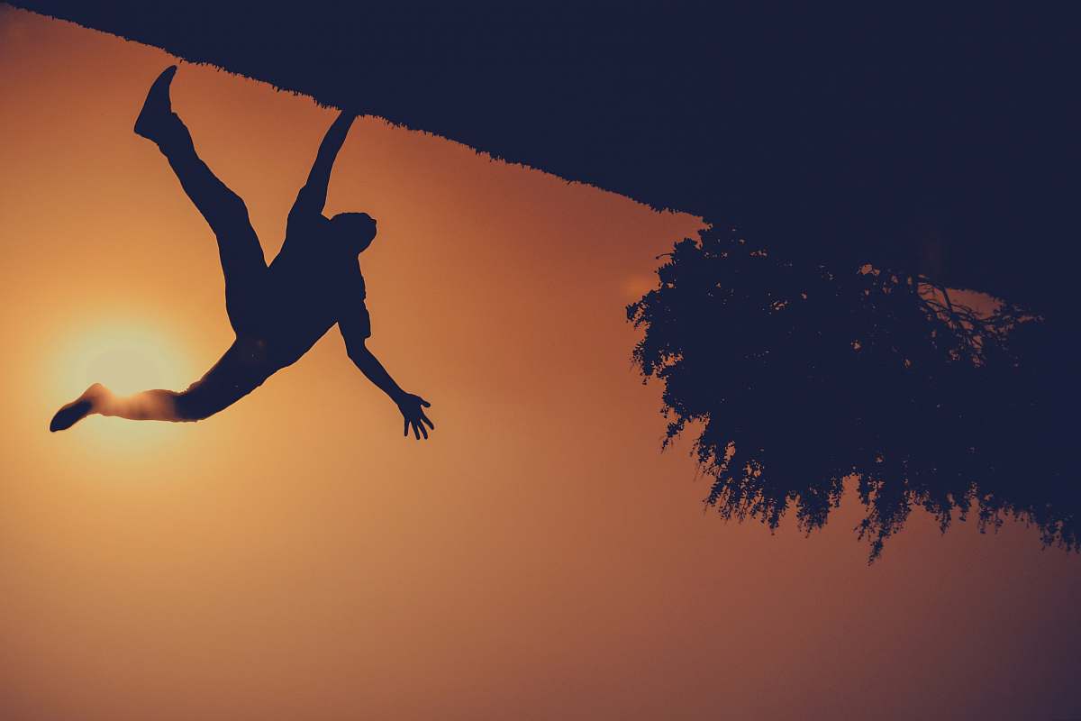 nature silhouette of man near tree outdoors