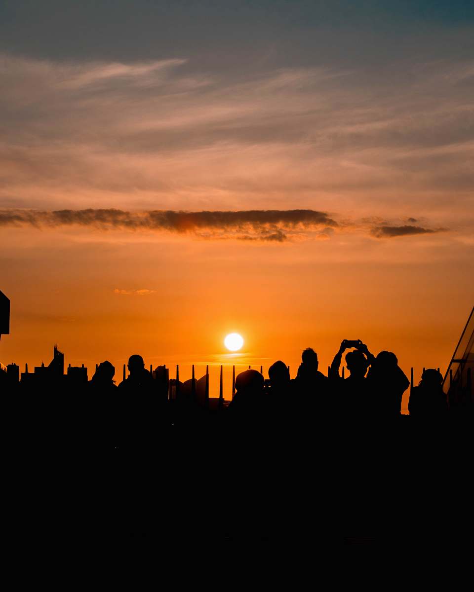 nature silhouette of people during golden hour outdoors