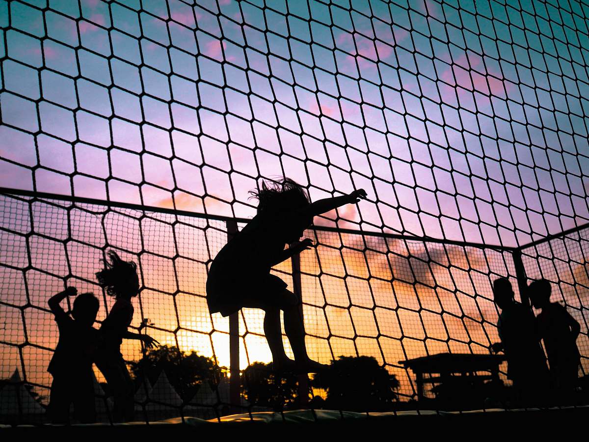 person silhouette of playing girl human