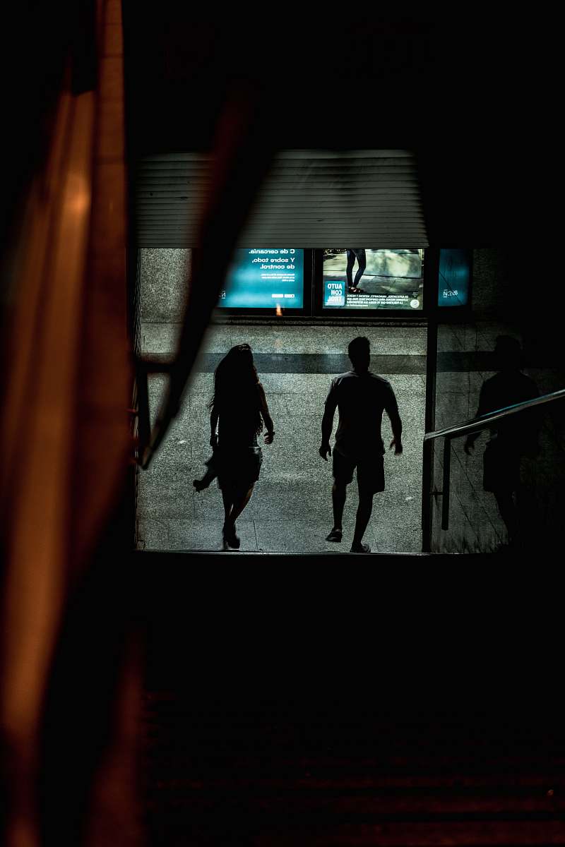 human silhouette of two person person