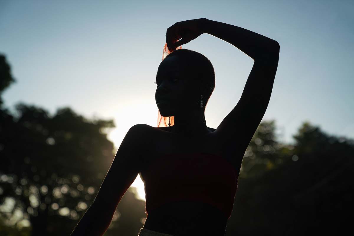 human silhouette of woman during daytime back
