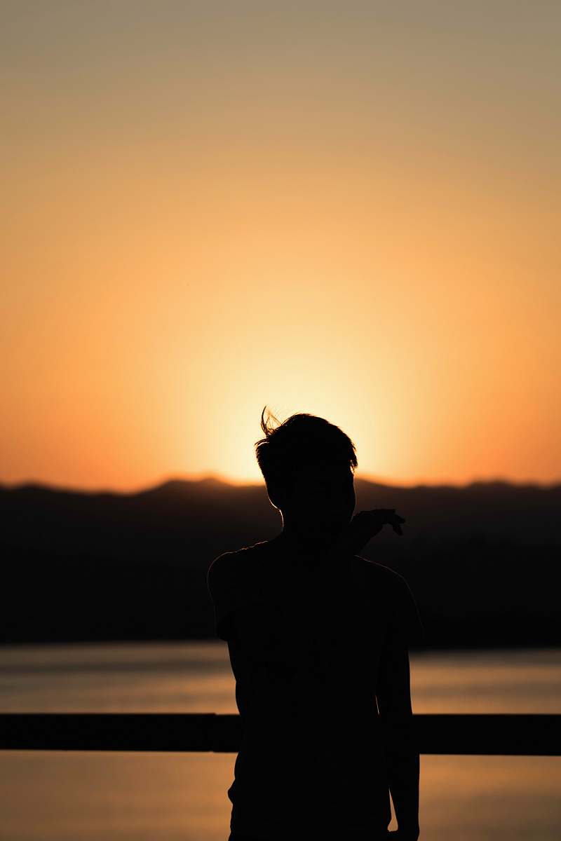 outdoors silhouette photography of man nature