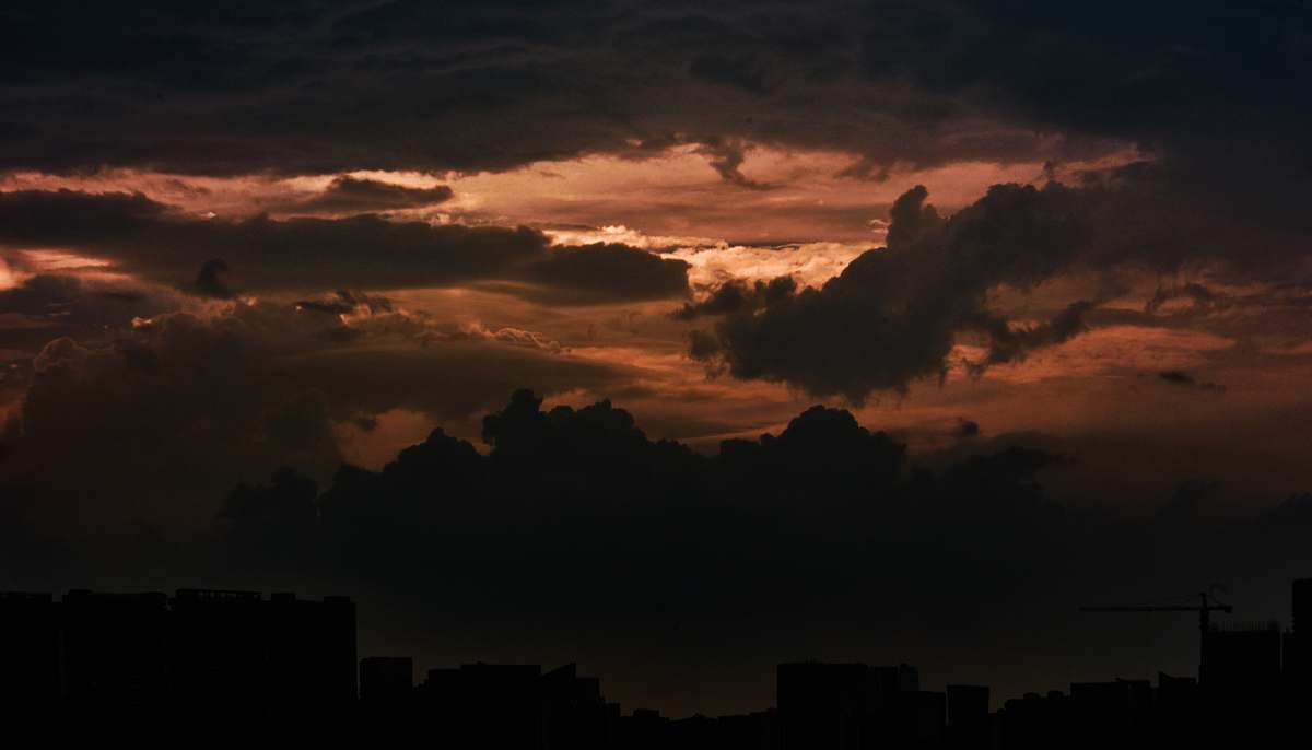 nature sunset with dramatic clouds outdoors