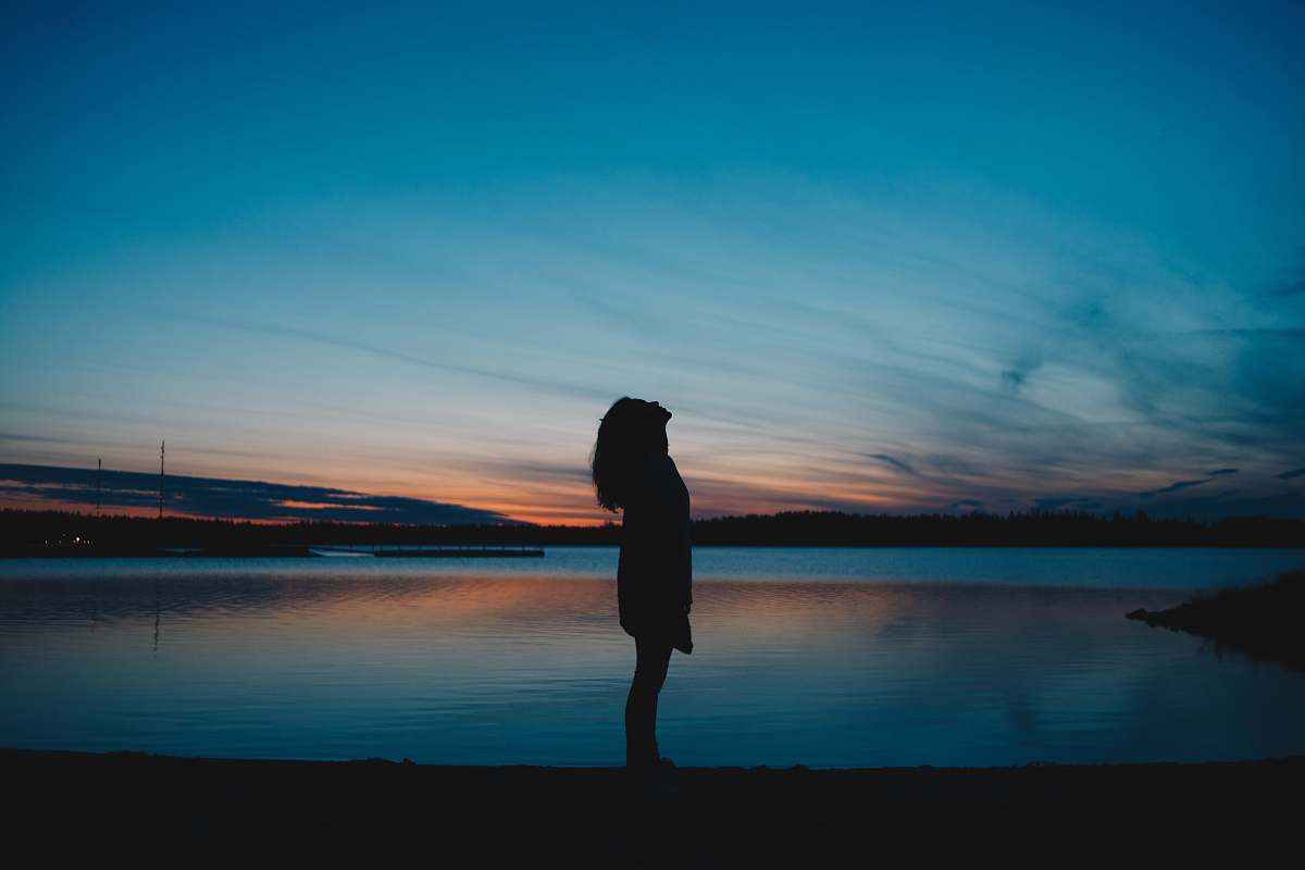 nature woman standing on shore standing