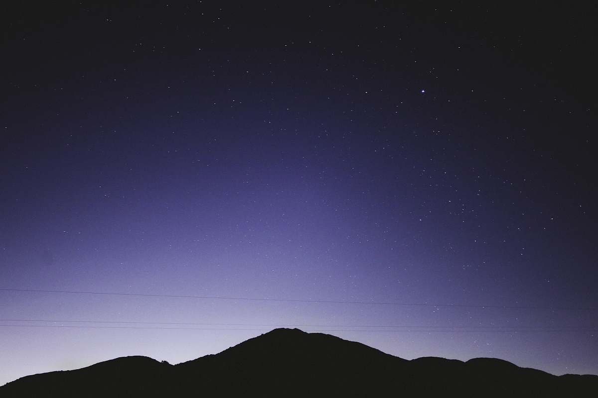 night mountain during nighttime view photo starry sky