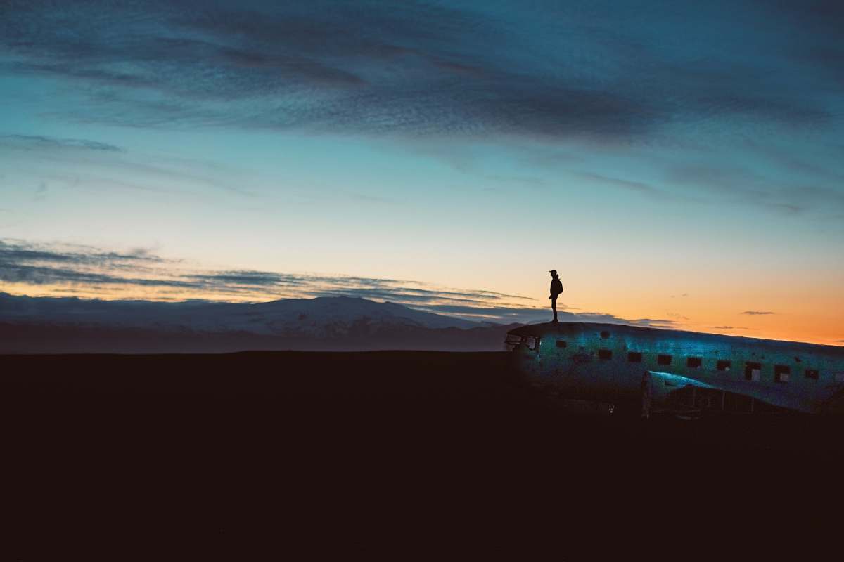 Sunset Silhouette Of A Person During Sunset Sunrise Image Free Photo