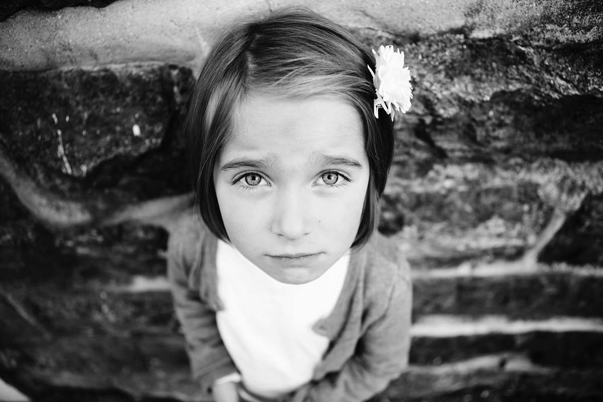 person girl's gray cardigan black-and-white