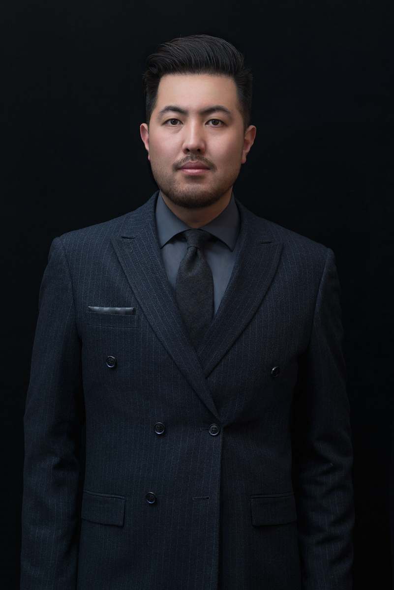 person man in black formal suit jacket people