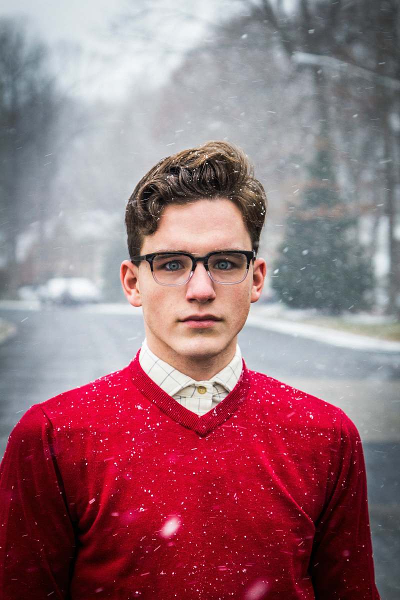 person man wearing red sweater people