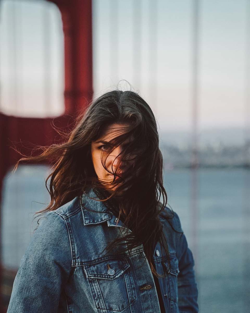 people photo of woman wearing blue denim Western jacket person