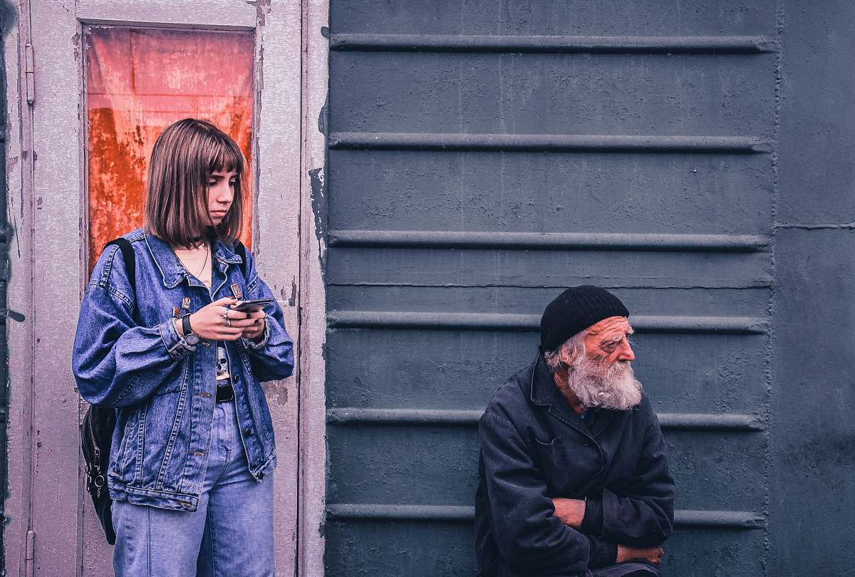 people woman near man sitting during daytime person