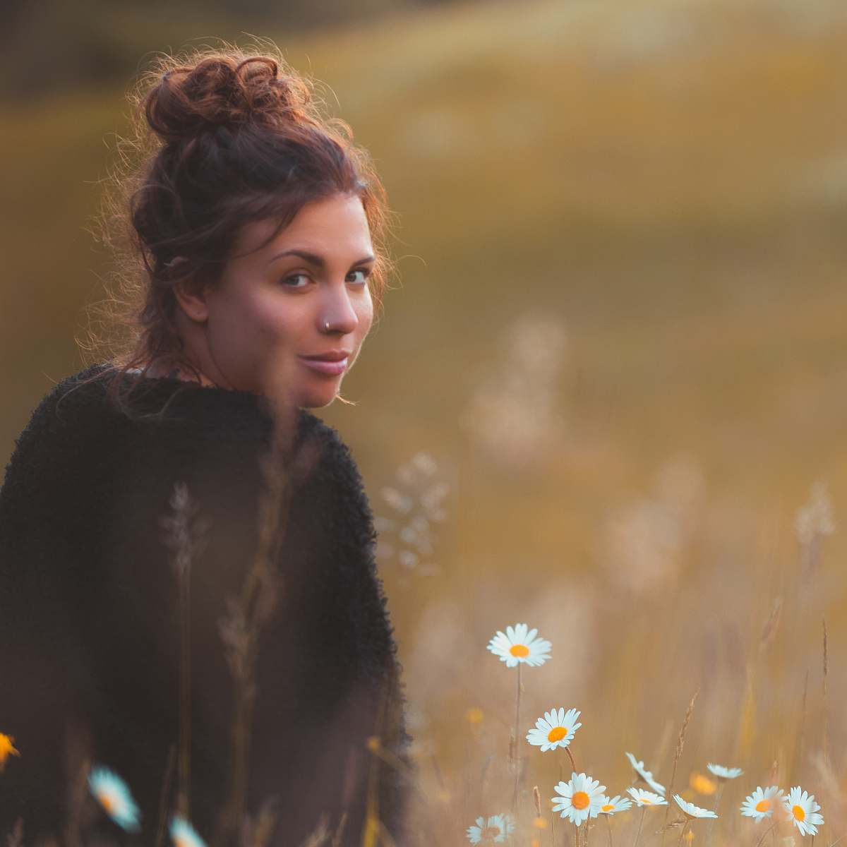people woman wearing black coat person