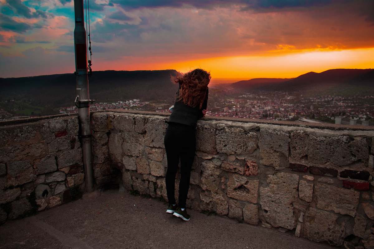 people woman wearing black legging during sunset person