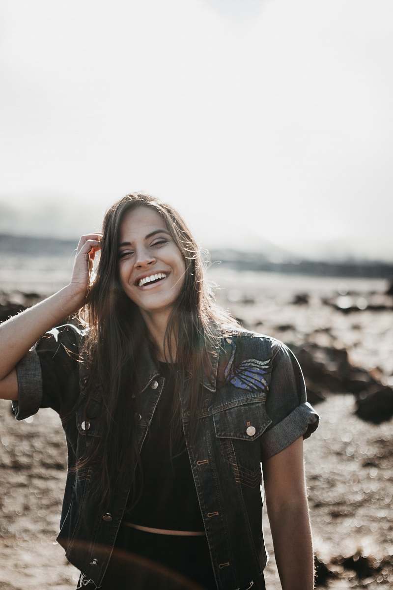 people woman wearing grey denim jacket person