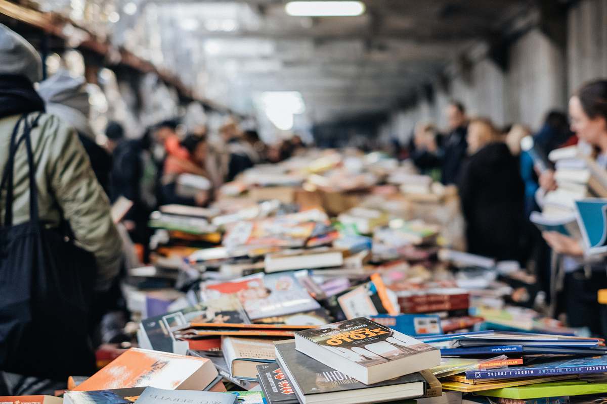 human assorted book lot person