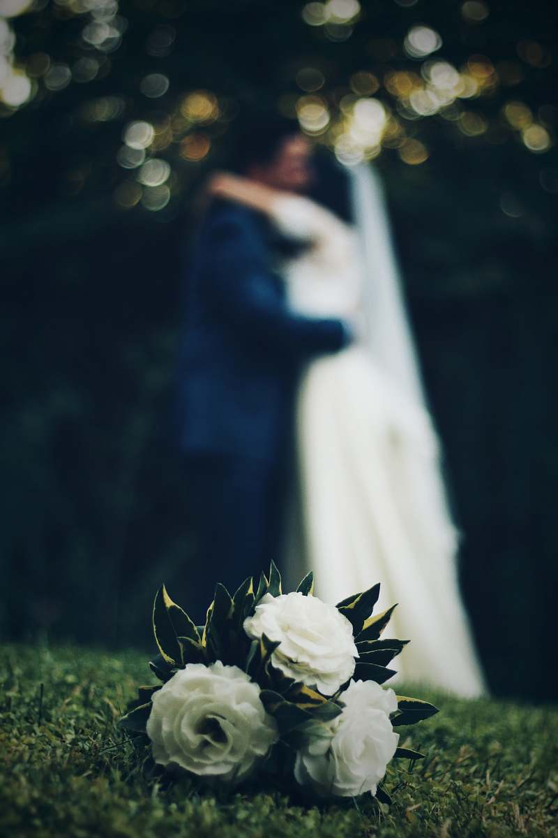 human closeup photo of white petaled flowers person