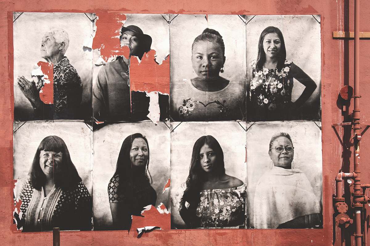 human grayscale photo lot poster