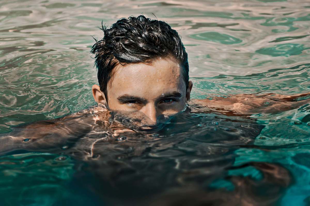 water man in water swimming