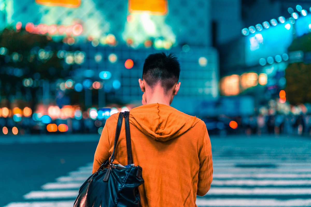 human man walking on pedestrian lane person