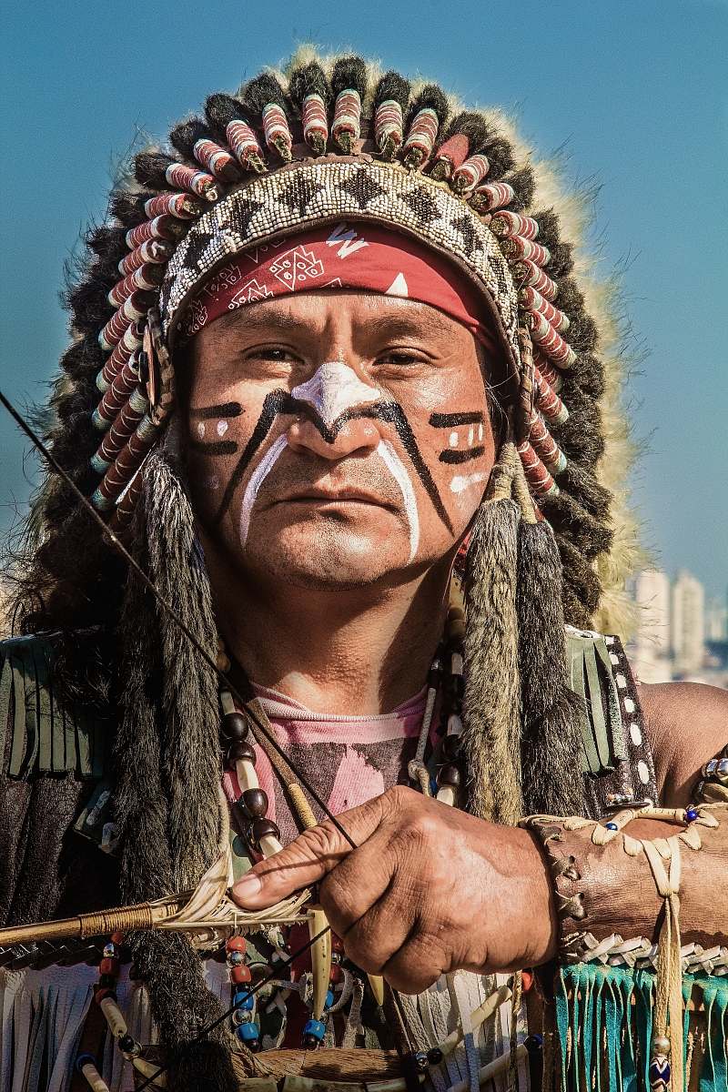 human native american with bow person