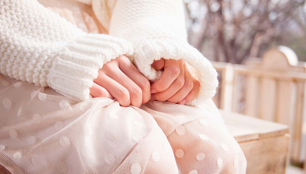 hands person resting hand on hip polka dots