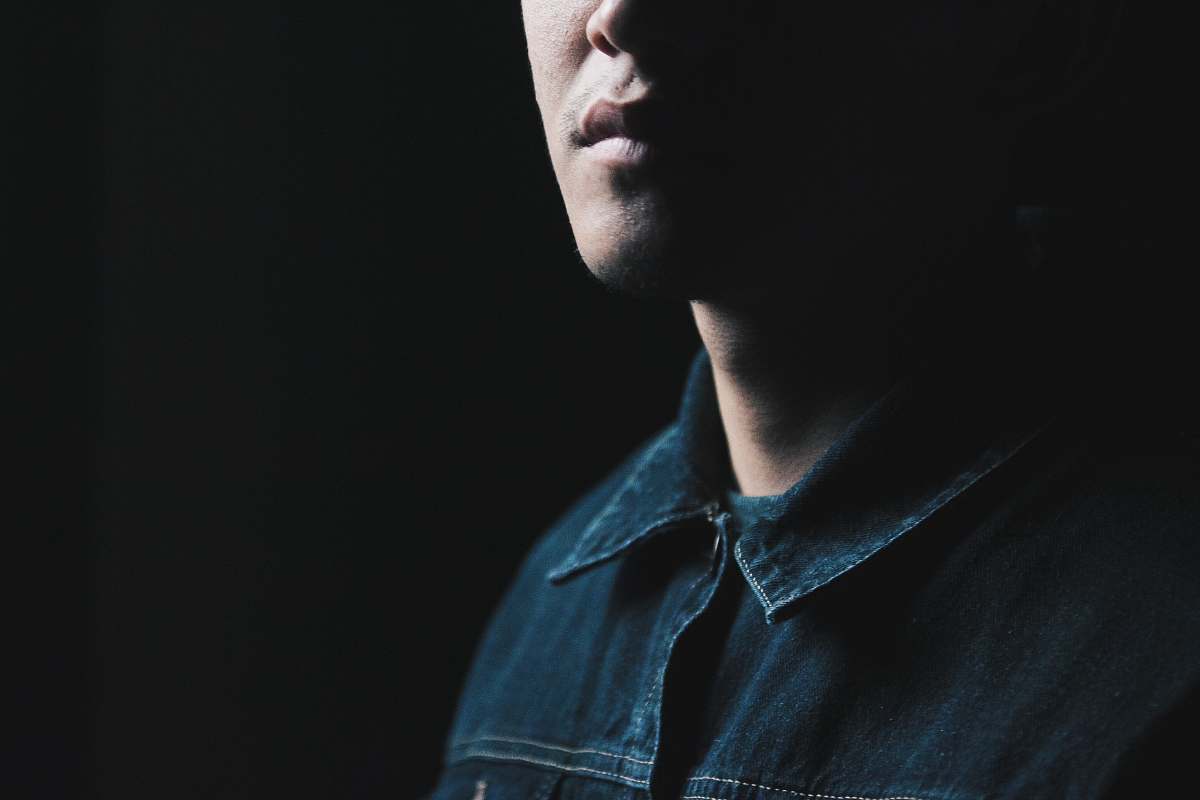 person person wearing blue collared top human