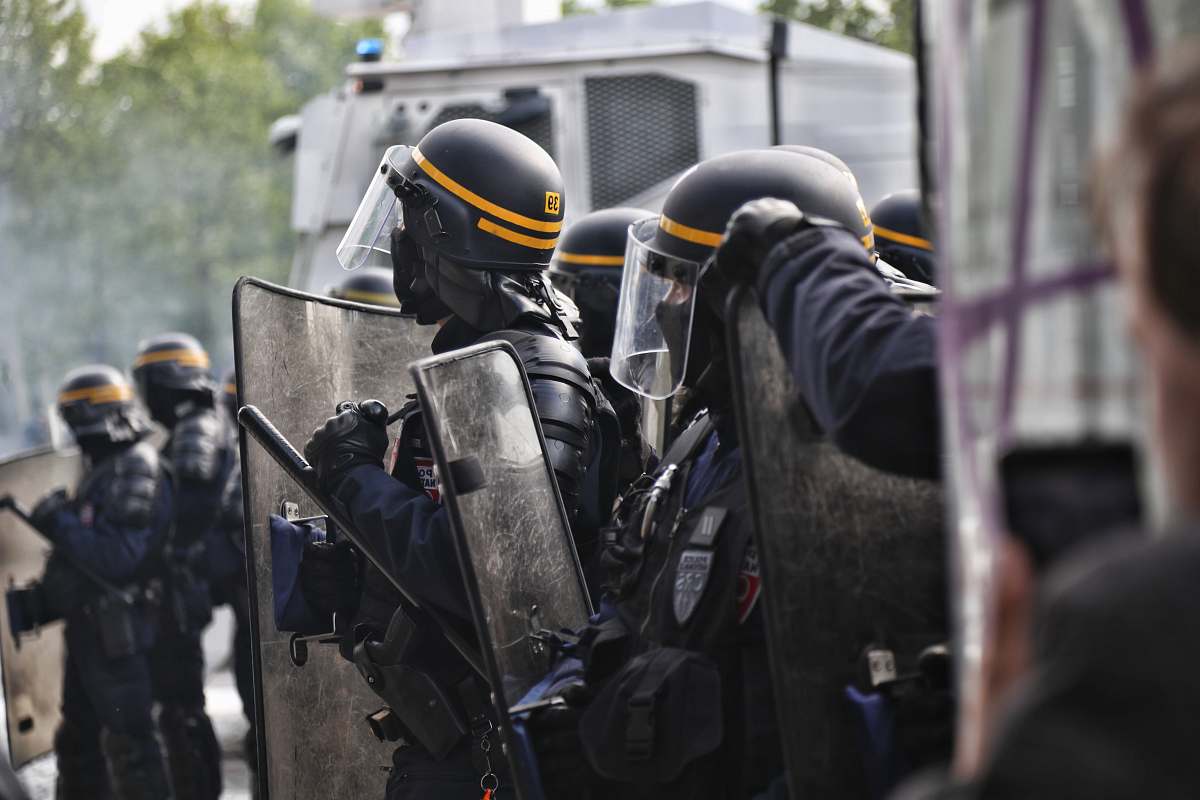 human police wearing armors person