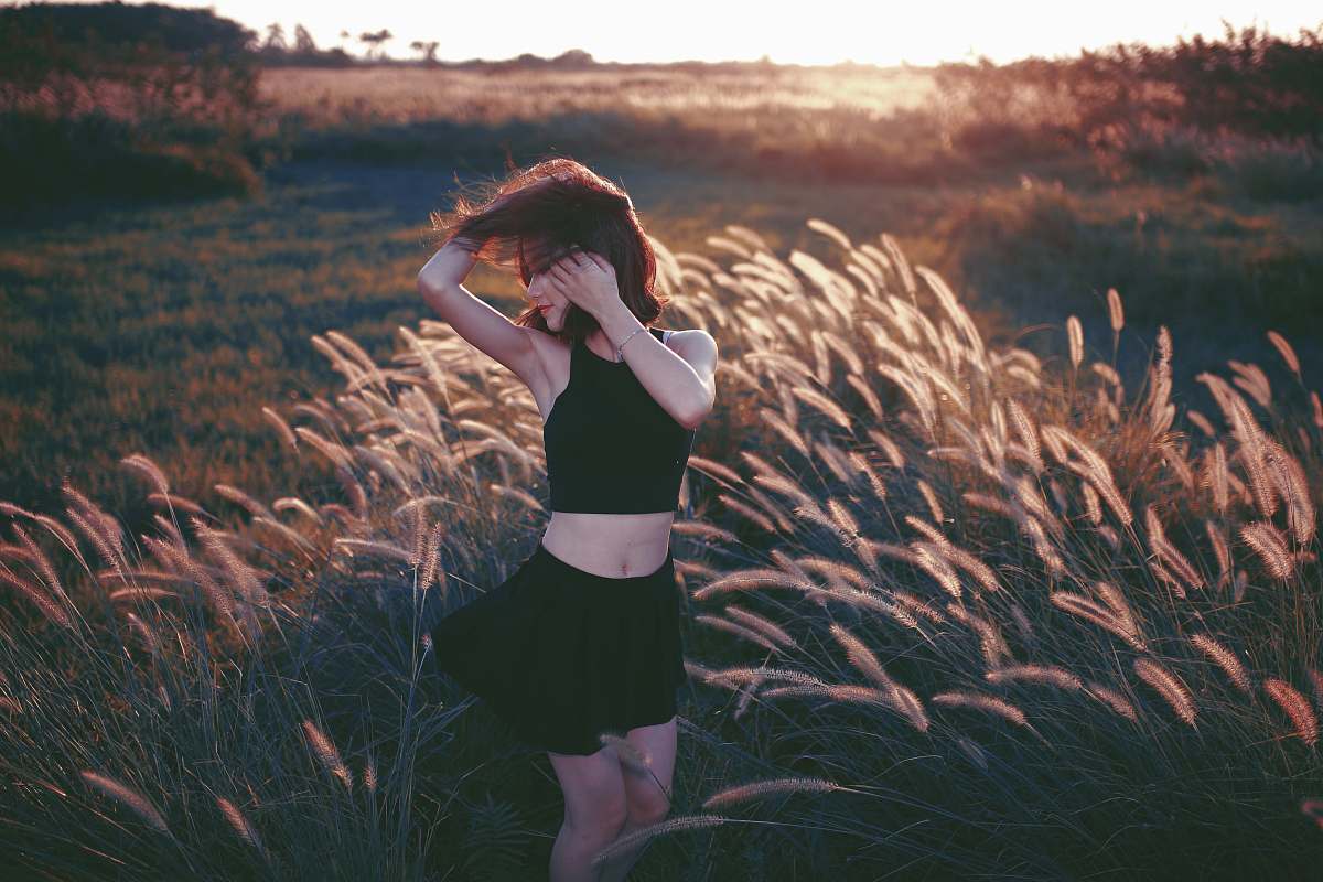 person woman dancing on grass field dance