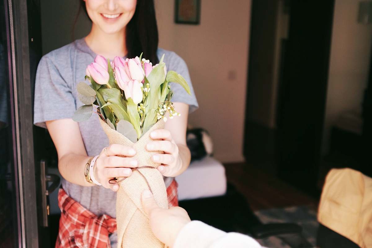 flowers woman holding flower bouquets flower