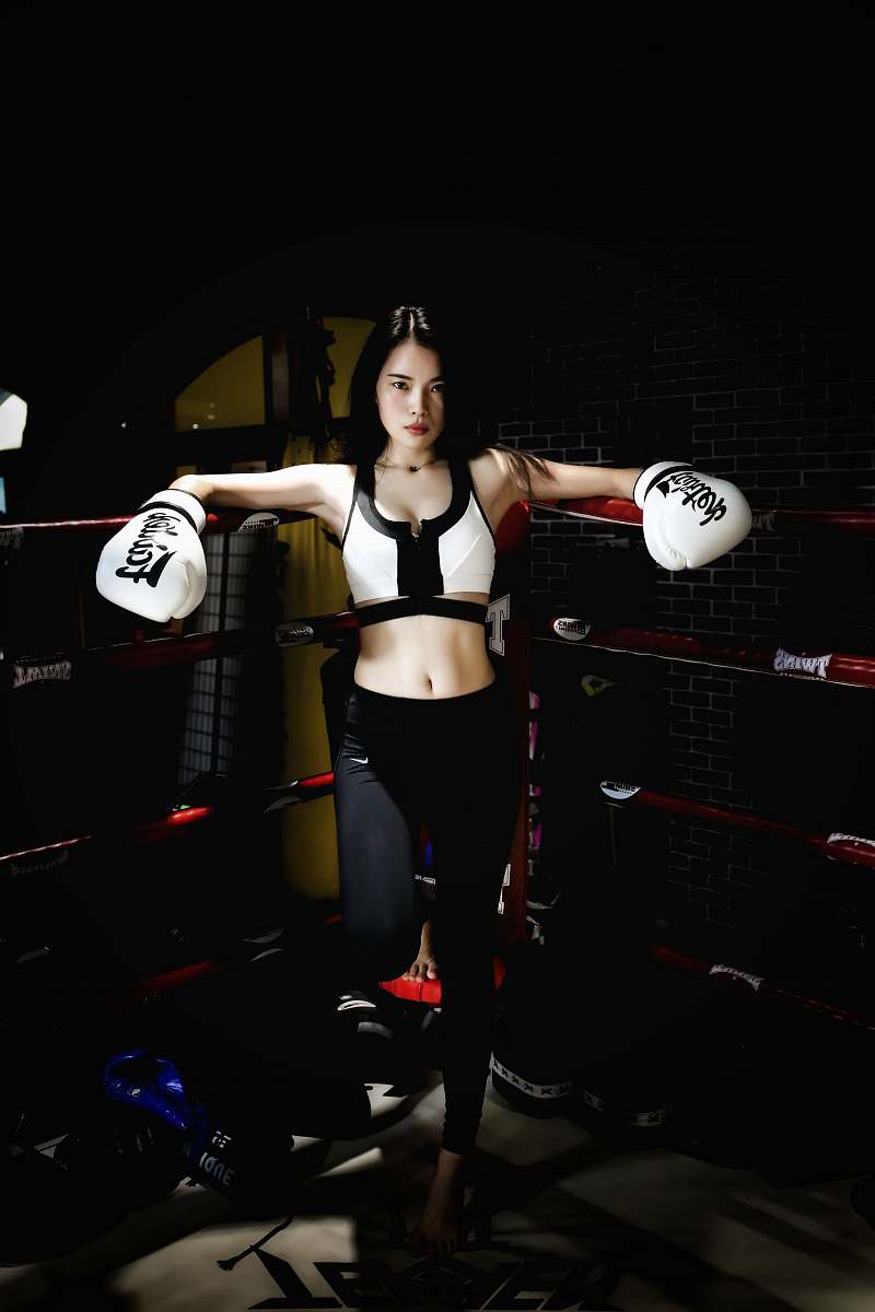 human woman inside boxing ring person